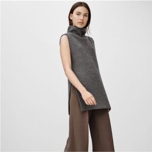 Aritzia Charcoal Sleeveless Turtleneck Top